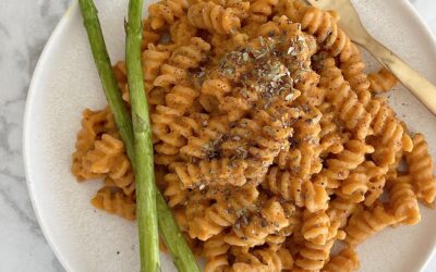 Roasted pepper and beans pasta